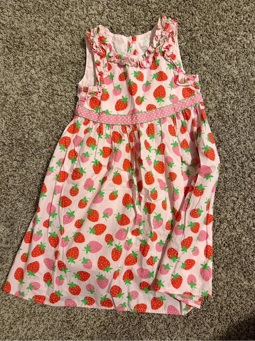 Gymboree Girls Pink Strawberry Ruffle Dress | Size 6 |